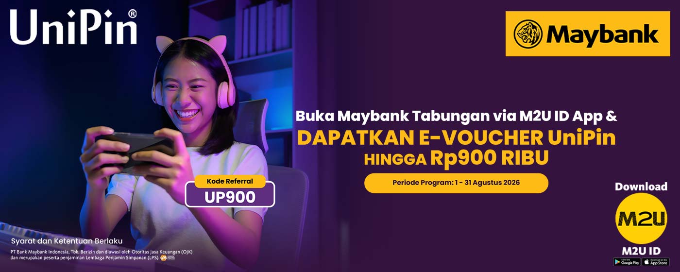 Nabung di Maybank, Pulang Bawa Voucher UniPin sampai Rp900ribu!